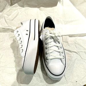 Brand new Converse all white custom platform sneakers. men’s 7, women’s 9